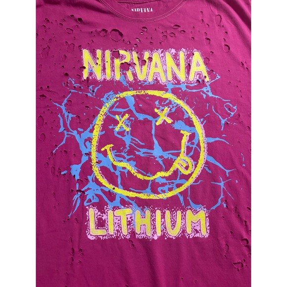 NWOT Pacsun Nirvana Lithium Pink Oversized Tee - Picture 2 of 4